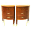 Midcentury pair of roundshaped Mahogany small tables, Scandinavia 1950`s