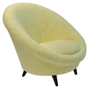 Midcentury Florida Easy chair in sheepskin from Vatne - Norway 1950s