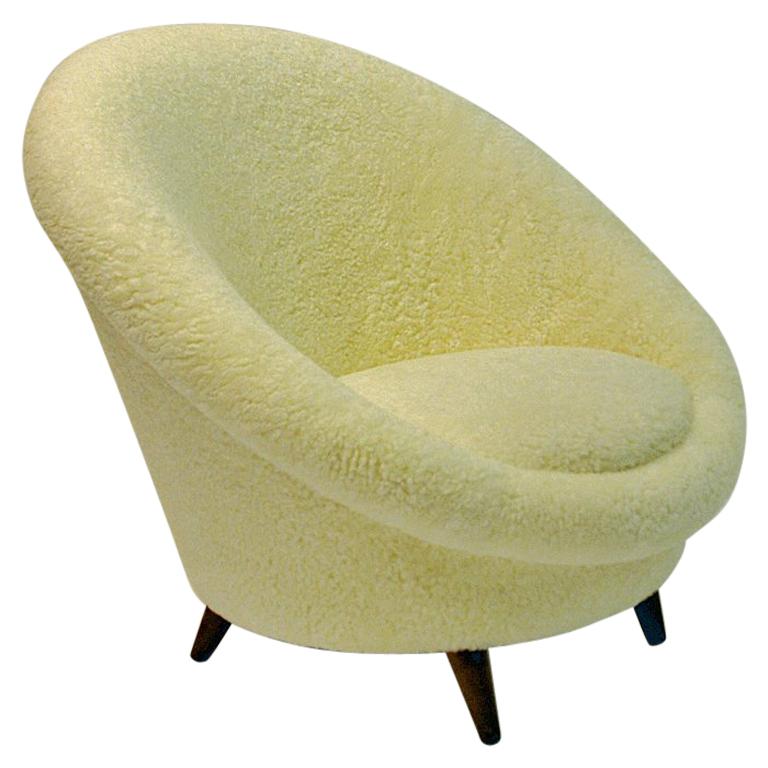 Midcentury Florida Easy chair in sheepskin from Vatne – Norway 1950s