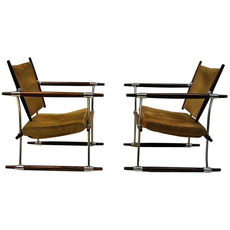 Pair Of ‘Stokke’ Midcentury Chairs By Jens H. Quistgaard, Nissen-Denmark 1966