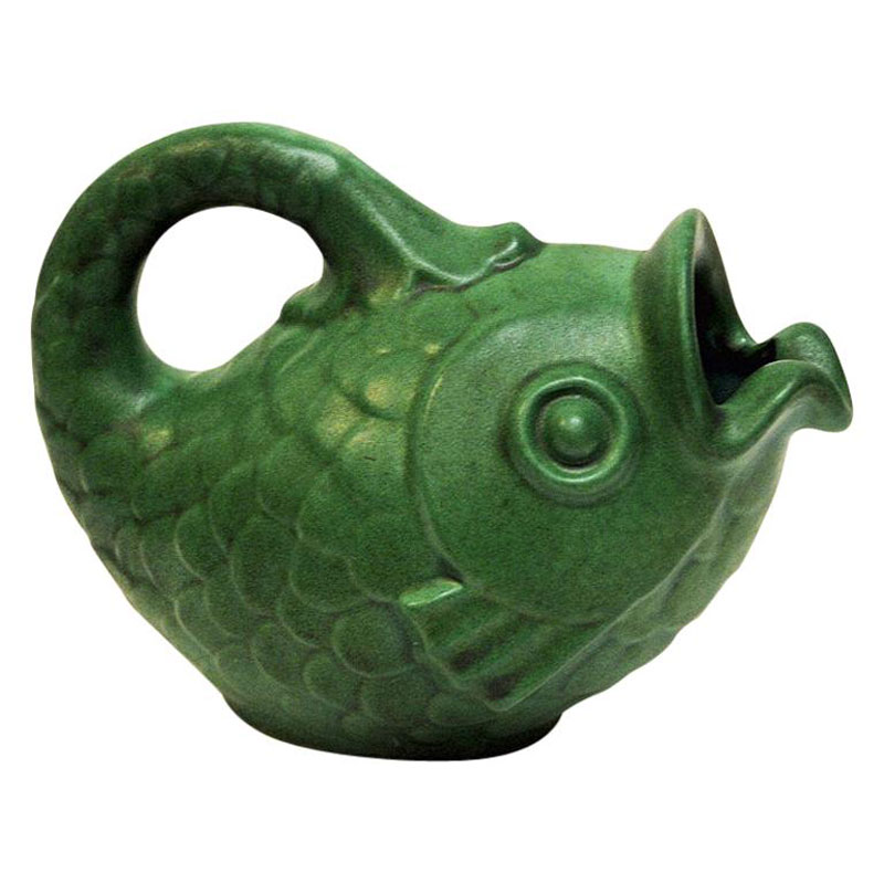 Green vintage Ceramic Fish pot by Michael Andersen 1970s, Denmark