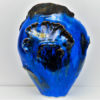 Blue vintage Ceramic vase by Leif Heiberg Myrdam 1970s, Norway