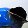 Blue vintage Ceramic vase by Leif Heiberg Myrdam 1970s, Norway