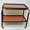 Art Deco Trolley with red trays on wheels 1930s, Sweden