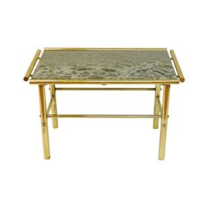 Marble And Brass Rectangular Vintage Table, 1960s