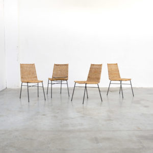 Set of 4 Italian Rattan Dining Chairs
