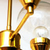 Brass Ceiling Lamp with Three Clear Glass Domes 1960`s - Sweden