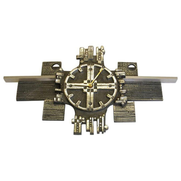 Steel vintage Wall clock, Olav Joa - Norway 1970s