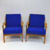 Pair of Danish Armchairs in blue fabric, Niels Koefoed - Denmark 1950s
