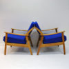 Pair of Danish Armchairs in blue fabric, Niels Koefoed - Denmark 1950s