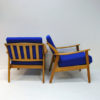 Pair of Danish Armchairs in blue fabric, Niels Koefoed - Denmark 1950s
