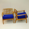 Pair of Danish Armchairs in blue fabric, Niels Koefoed - Denmark 1950s