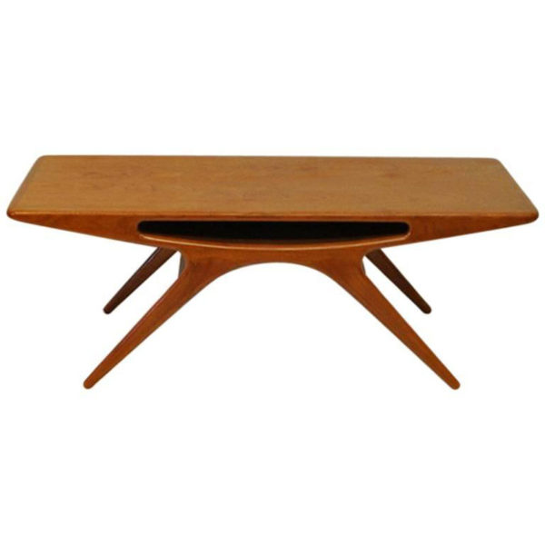Midcentury Teak coffee table `Smiley` by Johannes Andersen, Denmark 1957