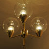 Brass Ceiling Lamp with Three Clear Glass Domes 1960`s - Sweden
