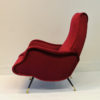 Pair of Italian Sculptural Red Velvet Chairs, 1960s
