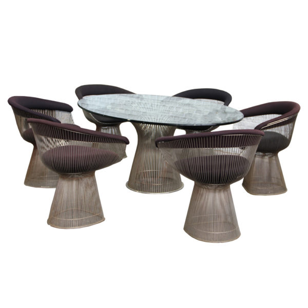 Platner Rare Oval Dining Table and Chairs for Knoll-1967