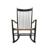 Original Vintage J16 Black Rocking Chair by Hans Wegner for FDB Mobler 1964