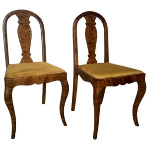 Set of Two Swedish Satin Birch Chairs, 1910s