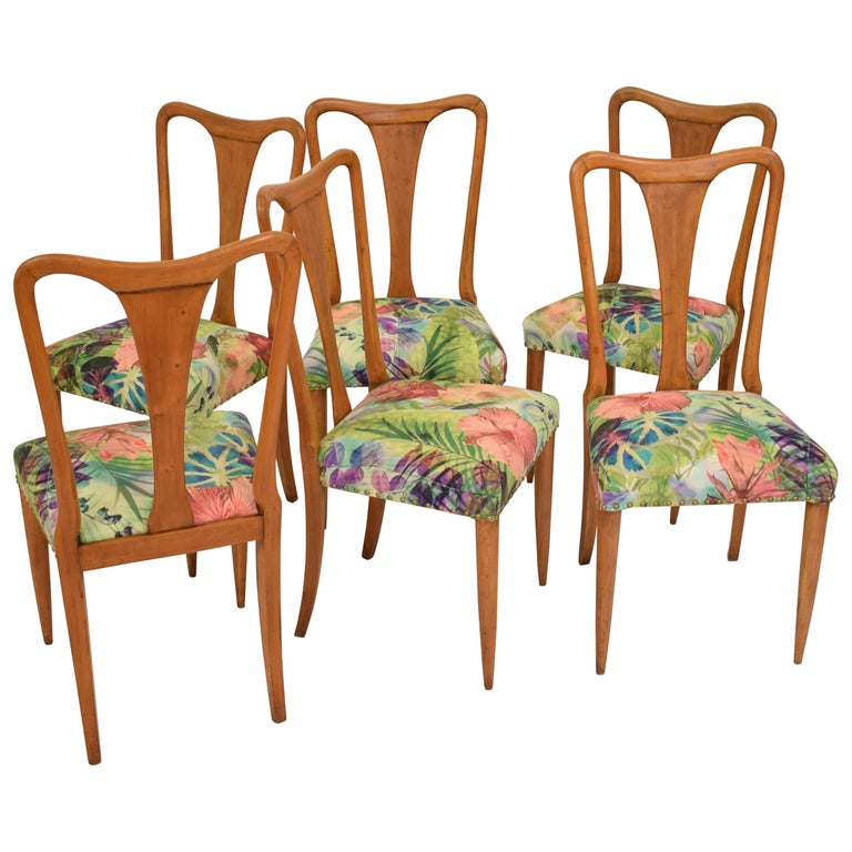 Set of Six Chairs attributed to Osvaldo Borsani Italy, circa 1940