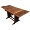 Vintage Swedish Extendable Trestle Solid Oak Dining Table, 1910s Vintage Swedish Extendable Trestle Solid Oak Dining Table, 1910s