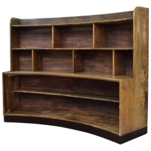 Curved Italian Art Deco Pine Book Shelf, circa 1930