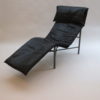 1970s Swedish Black Leather Chaise Longue By Tord Bjorklund