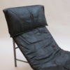 1970s Swedish Black Leather Chaise Longue By Tord Bjorklund