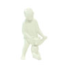 White Porcelain Sculpture Of A Girl With A Teddybear, Czechoslovakia