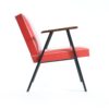 Red Leatherette Armchair, Czechoslovakia 1950s