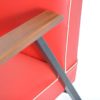 Red Leatherette Armchair, Czechoslovakia 1950s