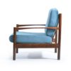 Midcentury Armchair In Teal Fabric And Dark Oak, Czechoslovakia 1960s