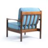 Midcentury Armchair In Teal Fabric And Dark Oak, Czechoslovakia 1960s
