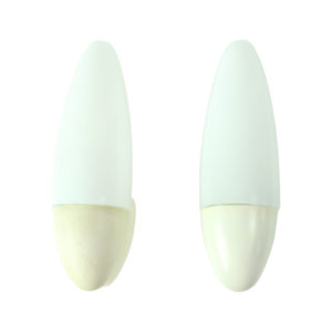 Two Rare All White Wall Lamps In White Opaline Glass, Czechoslovakia, Circa 1960