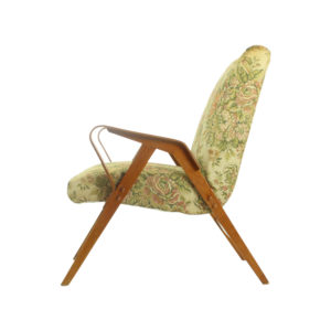 Tatra Armchairs In Light Beech & Original Fabric, Czechoslovakia, Circa 1960