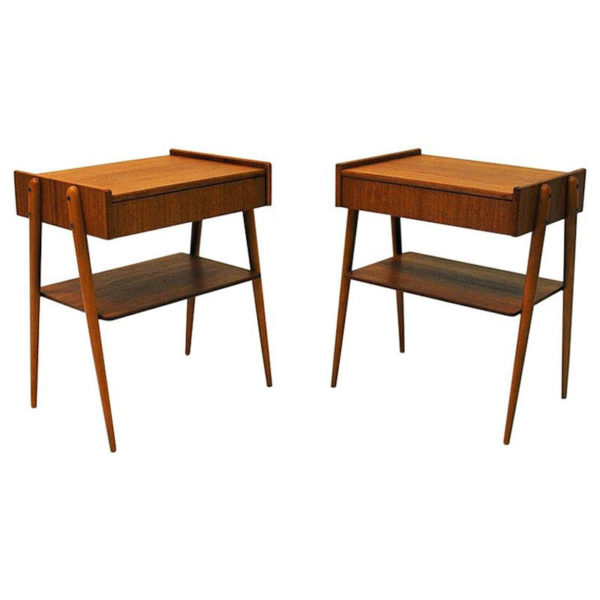 Pair of midcentury Teak night tables -Sweden 1950`s Pair of midcentury Teak night tables -Sweden 1950`s
