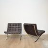Mid Century Pair of Barcelona Chairs in the Style of Ludwig Mies van der Rohe circa 1980
