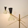 (re-edition)Adjustable Italian Three-Arm Brass & Marble Floor Lamp in the Style of Stilnovo