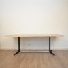 Midcentury Italian Metal and Elm Dining Table, 1950s