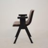 Midcentury Italian Black and Grey Velvet Armchair by Olivetti Synthesis, 1960s