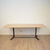 Midcentury Italian Metal and Elm Dining Table, 1950s