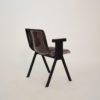 Midcentury Italian Black and Grey Velvet Armchair by Olivetti Synthesis, 1960s