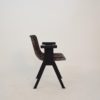 Midcentury Italian Black and Grey Velvet Armchair by Olivetti Synthesis, 1960s