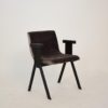 Midcentury Italian Black and Grey Velvet Armchair by Olivetti Synthesis, 1960s