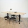Midcentury Italian Metal and Elm Dining Table, 1950s