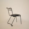 1980 Italian Memphis Chair in Metal with Leather Seat