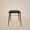 Set of Four Black Italian Midcentury Metal and Leather Stools, circa 1950