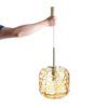 Golden Glass Ceiling Light By Doria, Germany, 1960s
