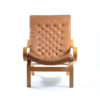 Noboru Nakamura Bore Armchairs For Ikea In Leather And Linen, 1970s Noboru Nakamura Bore Armchairs For Ikea In Leather And Linen, 1970s