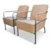 Vintage Nude Leather Cinema Seating Group by Gunilla Allard for Lammhults, 1990s