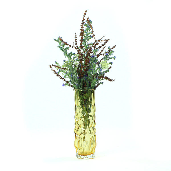 Yellow Brain Vase By Pavel Hlava For Glass Union Crystalex, Czechoslovakia, 1968 Yellow Brain Vase By Pavel Hlava For Glass Union Crystalex, Czechoslovakia, 1968